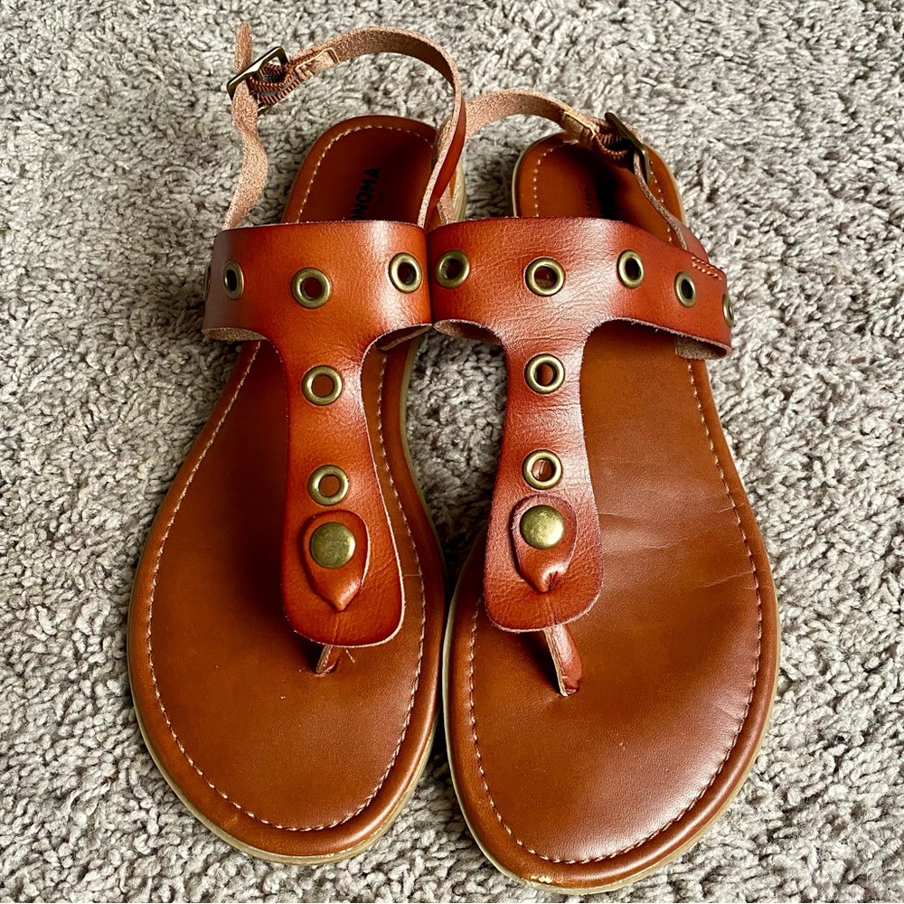 Sonoma Brown Embellished Sandals Size 9